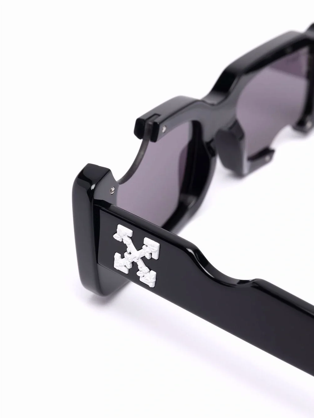 Off-White Black Sunglasses with Silver Logo Accent